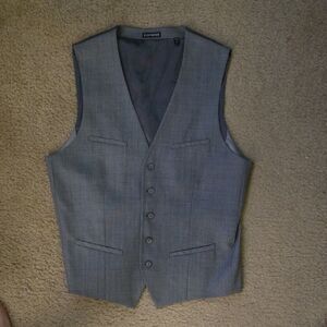 Express Men's Gray Tailored Dress Vest